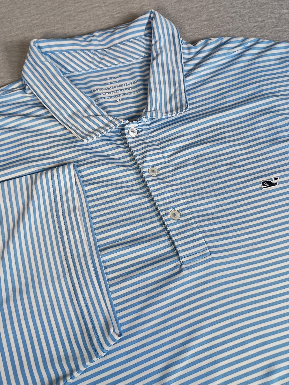 Vineyard Vines Performance Men's XL Striped Blue Lightweight Preppy Golf Polo